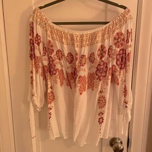 Bohemian off shoulder floral blouse